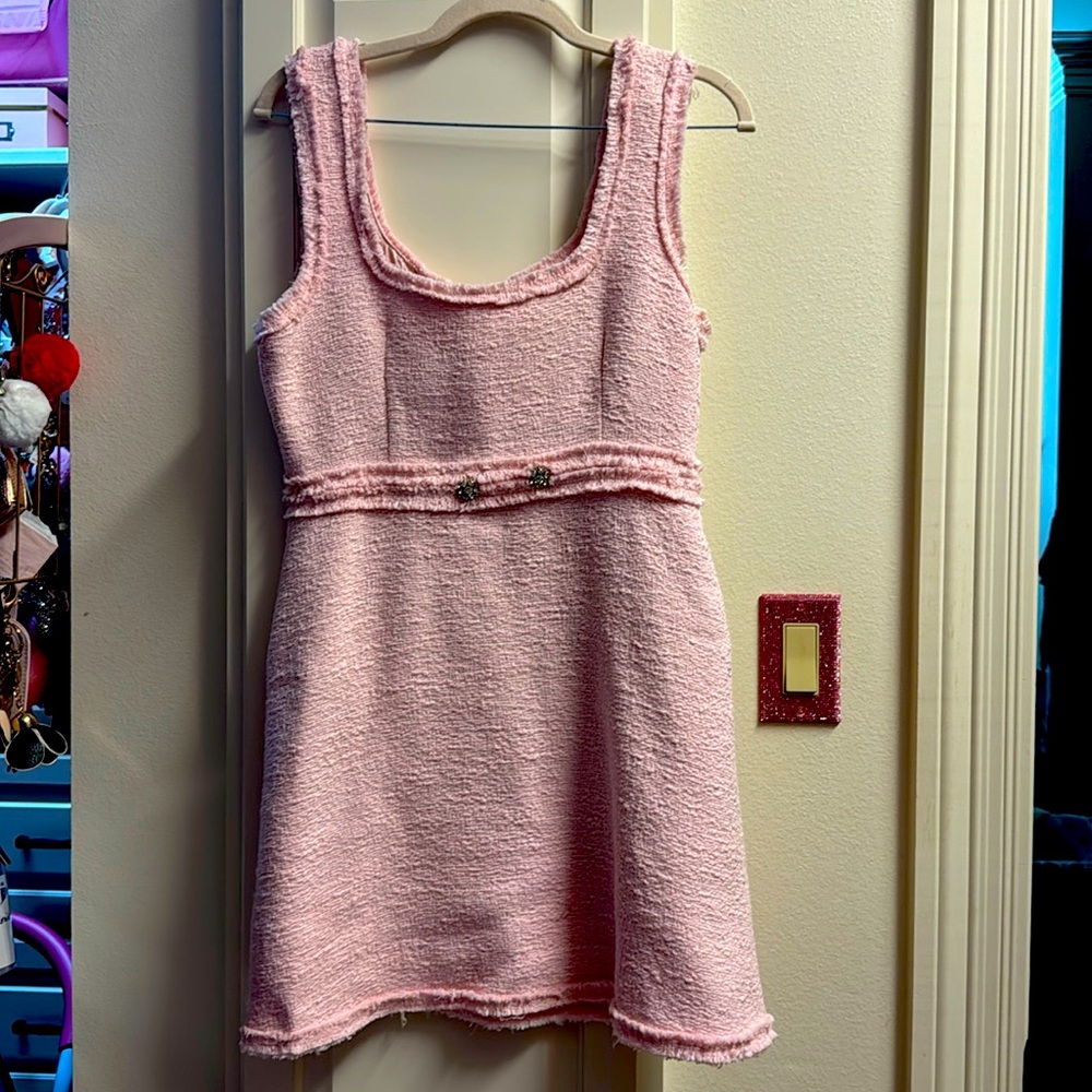 Baby Pink Zara tweed dress Woman size Medium